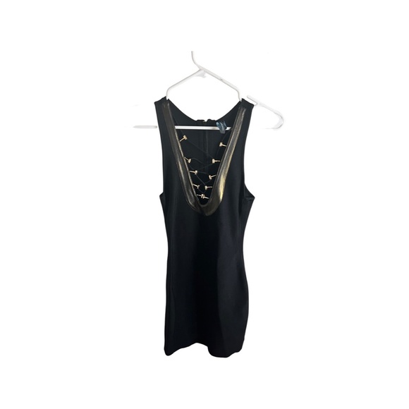 BLACK TIGHT MINI DRESS - Picture 1 of 4
